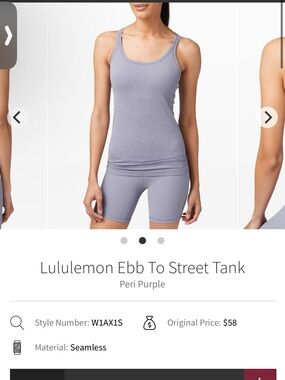 lululemon athletica ebb to street tank peri Purple faint lavender